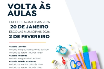 Volta às aulas no município de Pereiras.