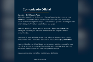 ATENÇÃO! NOTIFICAÇÃO FALSA!