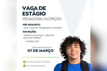 Vaga de Estágio Disponível