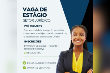 Vaga de Estágio – Setor Jurídico