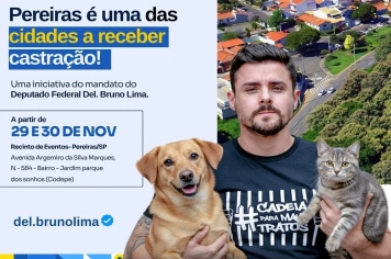 Pereiras é uma das cidades a receber a castração!
