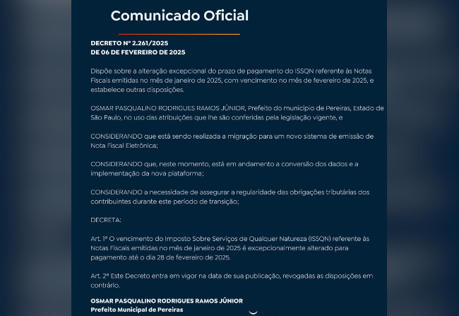 Prazo de pagamento do ISSQN foi excepcionalmente alterado